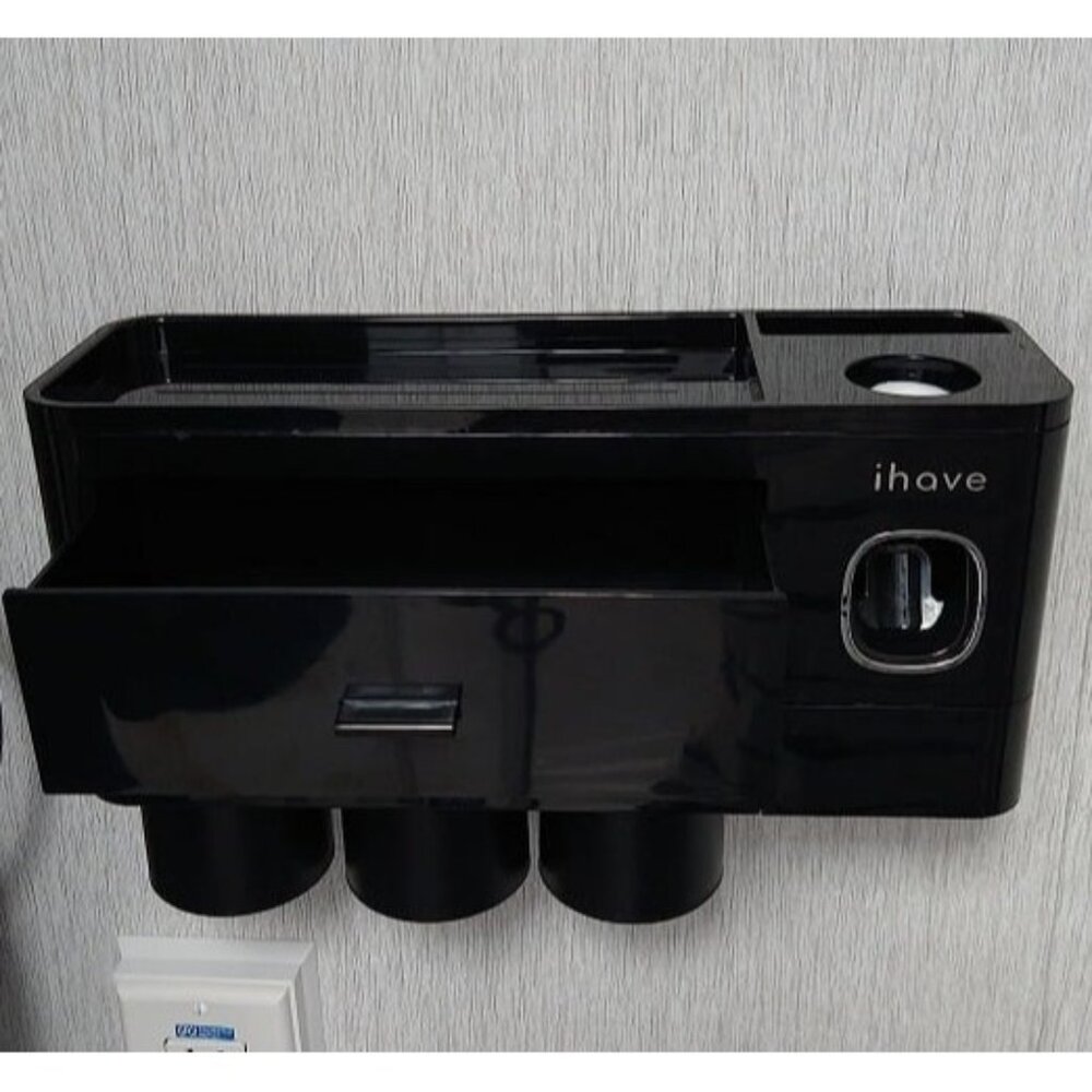 New Toothbrush Holders for Bathrooms, 3 Cups Toothbrush Holder Wall Mounted